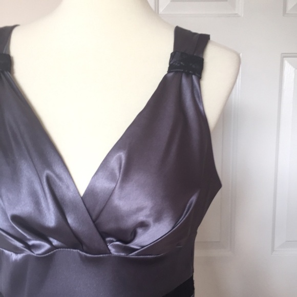 Bisou Bisou Vintage Evening Dress Layered Gray 12 - Picture 5 of 8